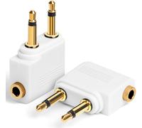 Airplane Headphones Adapters Gold Plated,[Pack Of 2] 3.5mm Female Aux Audio Jack Gold Plated Bills Airplane Headset Adapters,Use Your Adapter With Your In-Flight Multimedia System.[G68]