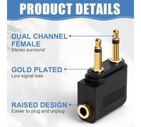 Airplane Headphones Adapters Gold Plated,[Pack Of 3] 3.5mm Female Aux Audio Jack Gold Plated Bills Airplane Headset Adapters,Use Your Adapter With Your In-Flight Multimedia System.[G62]