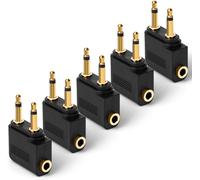 Airplane Headphones Adapters Gold Plated,[Pack Of 5] 3.5mm Female Aux Audio Jack Gold Plated Bills Airplane Headset Adapters,Use Your Adapter With Your In-Flight Multimedia System.[G61]