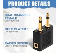 Airplane Headphones Adapters Gold Plated,[Pack Of 5] 3.5mm Female Aux Audio Jack Gold Plated Bills Airplane Headset Adapters,Use Your Adapter With Your In-Flight Multimedia System.[G64]