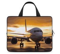 Airplane in The Evening Light Housse ultra fine, légère et imperméable pour ordinateur portable de 15 pouces, matériau en néoprène durable, sac de protection portable pour ordinateur portable avec