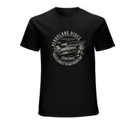 Airplane Pilot Flying Aeroplane T-Shirt Graphic Tee Printed Top Mens Black Shirt M