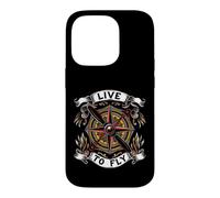 Airplane Pilot Live to Fly Aviation Compass Art Coque pour iPhone 14 Pro