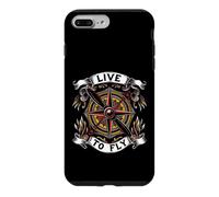 Airplane Pilot Live to Fly Aviation Compass Art Coque pour iPhone 7 Plus/8 Plus