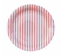 Airplate Lot de 8 grandes assiettes en carton à rayures rouges et blanches Motif super-héros et pirates