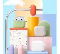 AirPods 3 & Pro Case Silicon Protective Clear Cover with Anti-Lost Carabiner Keychain Kit Set Dust Guard Dust-Proof Film [Front LED Visible] (AirPods 3, Periwinkle)