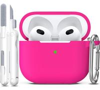 AirPods 3rd Generation Case with Cleaning Kit, Airpods 3 Gen Case, Soft Silicone Protective Case for Apple AirPods 3 2021, Pink Pink
