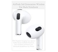 AirPods 3rd Generation Wireless Ear Buds Notebook: with MagSafe Charging Case. Spatial Audio, Sweat and Water Resistant, Up to 30 Hours of Battery Life. Bluetooth Headphones for iPhone