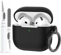 AirPods 4 (2024) Case with Cleaning Kit Silicone Protective Case for AirPods 4th Generation Anti-Scratch Cover for Apple AirPods 4 Support USB-C Charging and Wireless Charging