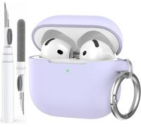 AirPods 4 (2024) Case with Cleaning Kit Silicone Protective Case for AirPods 4th Generation Anti-Scratch Cover for Apple AirPods 4 Support USB-C Charging and Wireless Charging