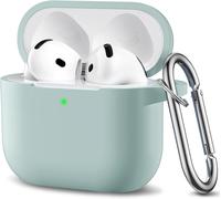 AirPods 4 Case (2024) Silicone Protective Case Compatible with Apple 4th Generation - Carabiner Case - BlueGreen