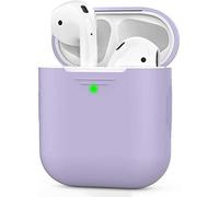 AirPods Case 2 & 1, Soft Silicone Protection for AirPods Covers Shockproof Full Body Compatible with Apple AirPods Supports Wireless Charging (Lavender & Without Carabiner)