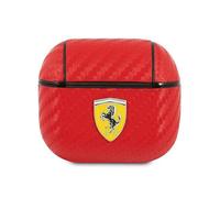 AirPods Case - FERRARI - PU Carbon On Track Case - Rouge - Texture carbone PU - Compatible AirPods 3