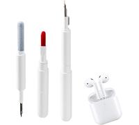 Airpods Cleaner Outil Nettoyage Écouteurs,Stylo Nettoyage Multifonction,Stylo Nettoyage Bluetooth,4 En 1 Kit Nettoyage Airpods Vec Brosse Et Embout Métal Pour Phone Camera Keyboard - Blanc
