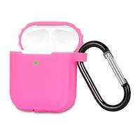 Airpods Coque Housse Étui Protecteur Compatible pour AirPods 2 & 1, KOKOKA AirPods 2 & 1 Case Silicone Cover [Témoin LED Visible] [Supporte la Charge sans Fil et Mousqueton] Veilleuse Rose