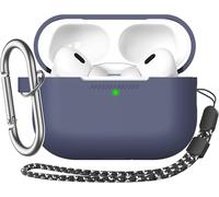 AirPods Pro 2 Case Silicone Protective Cover AirPods Pro 2nd Generation [with Carabiner] Anti-Scratch Shockproof Case for Apple AirPods Pro 2 2024/2023/2022 (Midnight Blue)