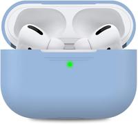 AirPods Pro Silicone Case Anti-Scratch Protective Case Compatible with Airpods Pro 2019 [Front LED Visible] Shockproof Cover for Apple AirPods Pro (without Carabiner, Sky Blue)