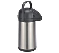 Airpot Bouteille à pompe en acier inoxydable - 2,2 l - Verseuse isotherme pour boissons chaudes et froides - Cafetière à thé isotherme double paroi rotative anti-fuite