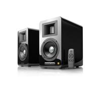 Airpulse A100 d'Edifier Enceintes Bibliothèque Actives, 100W RMS, Noir | Audio Hi-Res, Bluetooth aptX HD, entrées optique/RCA/AUX, sortie caisson de basses, télécommande IR incluse