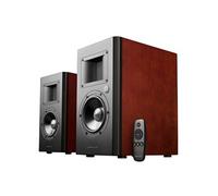 Airpulse A200 Bois - Enceintes Studio bibliothèque Actives, Processeur XMOS et DSP, Télécommande IR, BT 5.0, Entrées AUX, Optique, USB et Coaxiale, Ampli Intégré, 130W RMS