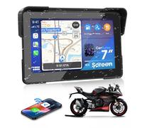 Airpuxem 7 Pouces Carplay Moto Android Auto Moto avec Navigation pour GPS Moto pour Siri, G-oogle Assistant, Bluetooth, IP67 Étanche