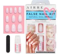 Airre Kit De 240 Faux Ongles Avec Colle Forte - Capsules Ongles Naturelles Ovales Airre Active-Fit (10 Tailles), Manucure Pro De Salon En Quelques Minutes, Diy - Utilisable Avec Le Gel Uv/Led, Vernis