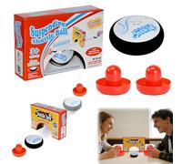 Airs Hockey Hover Puck, Portable Léger Hockeys Air Palet Flottants Jeu Table, Jeu de Hockey sur Table avec 2 Poussoirs Rouges, Mini Hockey électrique Flottant, Anniversaires et Rassemblements