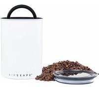 Airscape Boîte de conservation pour café et aliments - Couvercle hermétique breveté pour préserver la fraîcheur des aliments, acier inoxydable, (taille moyenne, blanc mat)
