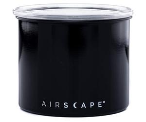 AirScape Boite Conservatrice Nourriture en Inox - Breveté Hermétique Couvercle Interne Vide Air - Couvercle supérieur en Verre - Finition Laqué Noir - Volume 0,9L - Contenance 250g