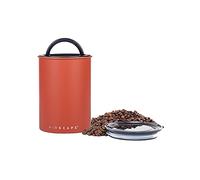 AirScape Boîte de conservation pour café et aliments - Couvercle hermétique breveté pour préserver la fraîcheur des aliments, acier inoxydable, (taille moyenne, rouge mat)