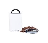 Airscape Boîte de conservation pour café et aliments - Couvercle hermétique breveté pour préserver la fraîcheur des aliments, acier inoxydable, (taille moyenne, blanc mat)