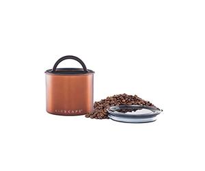 Airscape Boîte de stockage pour café en grains et aliments | Acier inoxydable | Avec couvercle hermétique breveté qui préserve la fraîcheur des aliments | Capacité : 250 g | Couleur : cuivre mat
