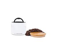 Airscape Céramique Blanche - Boîte de rangement nourriture - Cont. 250 g - H10,2 cm - Breveté hermétique - Couvercle Interne Préserve Nourriture fraîcheur - céramique émaillée avec dessus en bambou