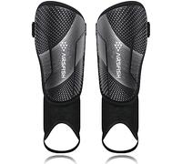 AirsFish Protège-Tibias pour Garçons Certifiés CE avec Protection de la Cheville, Protège-Tibias Haute Résistance, Sangles Réglables Étendues Antidérapantes Respirantes, pour Garçons et Filles