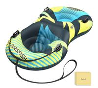 AirsFish Tube à neige avec laisse remorquable, grande luge gonflable 2 places, résistante à l'usure et au gel pour sports d'hiver (multicolore 2)