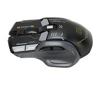 Airshi 3 Modes PC Mouse, 2.4G Macro Programmable Silencieux Filaire Gaming Mouse 5 DPI Réglable avec 11 Lumières RVB pour (Noir)