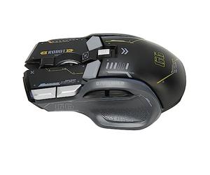 Airshi 3 Modes PC Mouse, 2.4G Macro Programmable Silencieux Filaire Gaming Mouse 5 DPI Réglable avec 11 Lumières RVB pour (Noir)