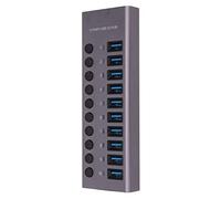 Airshi Adaptateur de Concentrateur USB, Prise en Charge de la Charge du Concentrateur USB 5 Gbps 10 Ports pour Téléphones Portables (Prise UE)