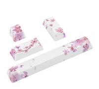 Airshi Beau Keycap, Bricolage Sakura Pattern Keycaps, Cinq Côtés Peints Haute Résistance aux Couleurs pour Claviers Mécaniques (Fleurs de Cerisier 4 pièces)