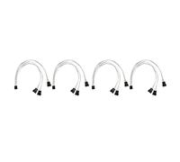 Airshi Câble d'extension de Ventilateur PC, Câble d'extension de Ventilateur PWM 4pcs Standard Professionnel à Faible Perte pour Ventilateur de Refroidissement PC (1 à 3 Répartiteur)