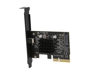 Airshi Carte d'extension USB 3.2 Gen 2, Carte d'extension PCIe vers USB 3.2 20 Gbps ASM3242 Contrôle pour Ordinateur de Bureau