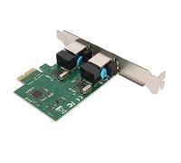Airshi Carte Réseau Gigabit à Double Port, Réduction de la Consommation d'énergie LAN Wake Up Carte Réseau PCIe Gigabit pour pour Le Bureau