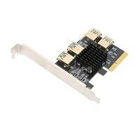 Airshi Carte Riser PCI-E, Carte Riser Gpu PCI-E X4 1 à 4 Stable pour XP/Win7/Win8/Win10/LNUX /D0S
