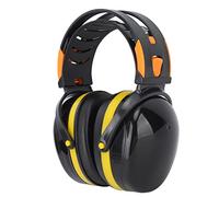 Airshi Casque de Protection Auditive, Doublure en éponge, Casque Télescopique à Six Filetages, Antibruit, Bandeau Double Couche pour la Prise de Vue (Noir jaune)