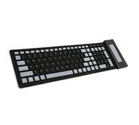 Airshi Clavier 2,4 G, Deux Couleurs, Anti-poussière, 103 Touches, Clavier Portable Silencieux en Silicone, Conception Entièrement Scellée pour la Maison (Black)