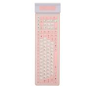Airshi Clavier 2,4 G, Deux Couleurs, Anti-poussière, 103 Touches, Clavier Portable Silencieux en Silicone, Conception Entièrement Scellée pour la Maison (Pink)