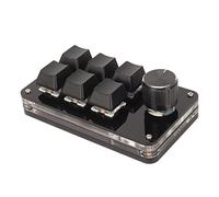 Airshi Clavier à Une Main, Mini Commutateur Bleu de Clavier à Connexion Filaire à 6 Touches pour PC (Noir)