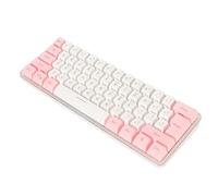 Airshi Clavier de Jeu 60% Clavier de Bureau Filaire USB Rétroéclairage RVB 61 Touches émulant la Technologie Mécanique Plug and Play pour Joueur de Jeu en (Rose Blanc)