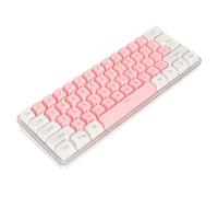 Airshi Clavier de Jeu 60% Clavier de Bureau Filaire USB Rétroéclairage RVB 61 Touches émulant la Technologie Mécanique Plug and Play pour Joueur de Jeu en (Blanc Rose)