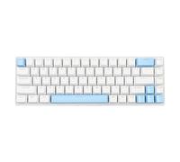 Airshi Clavier de Jeu, Connexion Filaire USB, Clavier d'ordinateur, Frappe Nette, Plug and Play, 68 Touches Rétroéclairées RVB pour Le Bureau (Blanc Bleu)